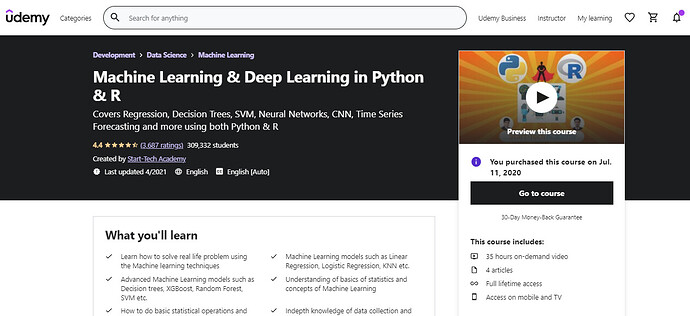 GET Machine Learning & Deep Learning In Python & R [35 Hours+]