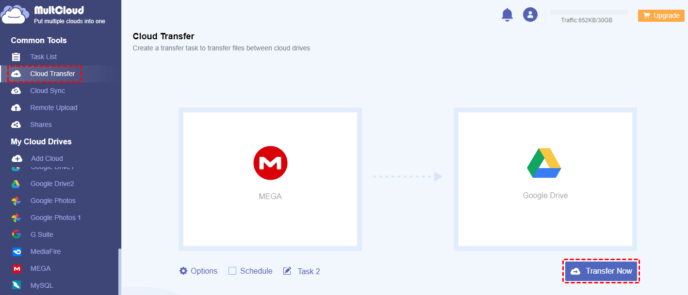 Transfer MEGA to Google Drive